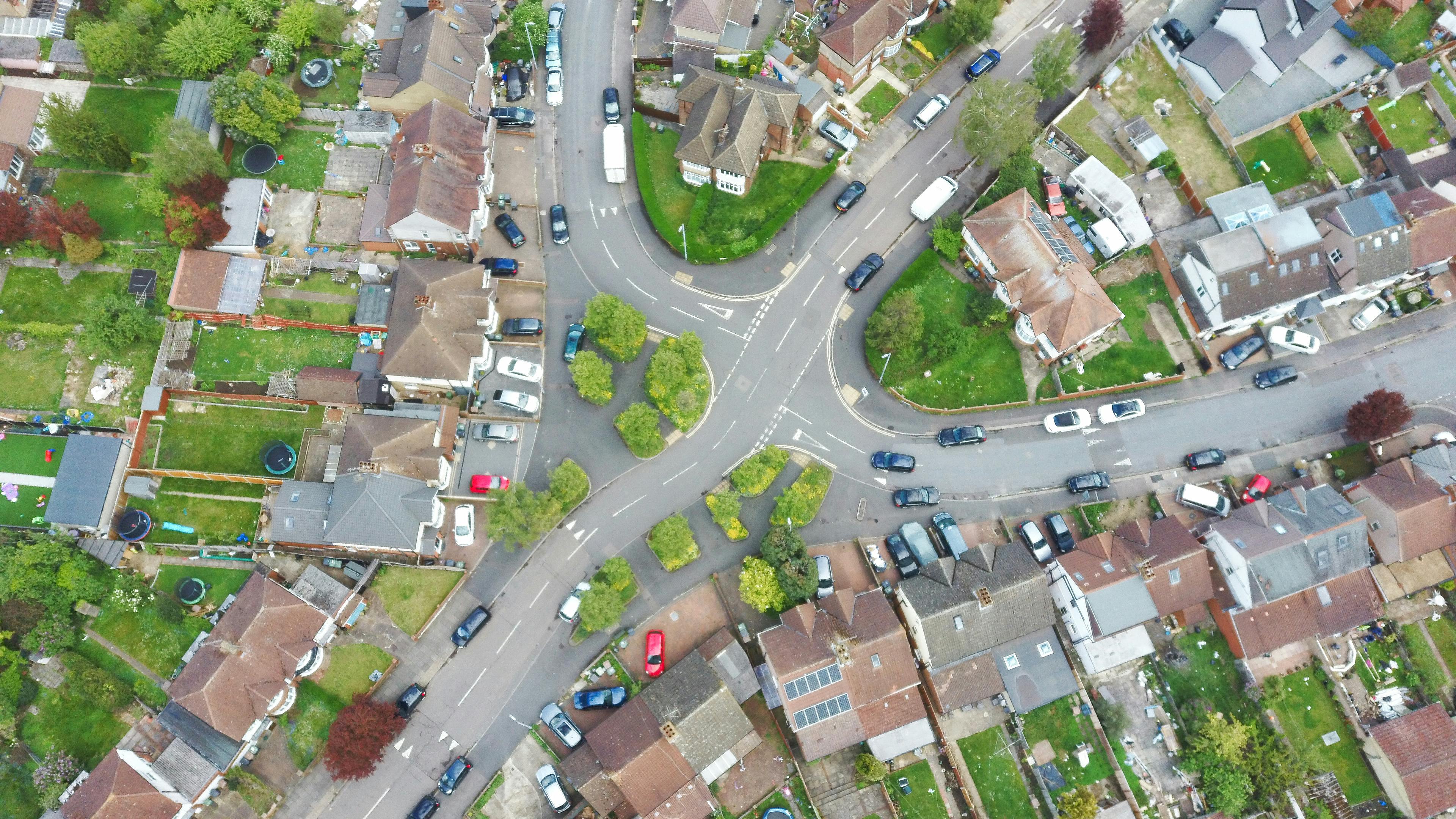 A suburban junction designed for continuous flow.