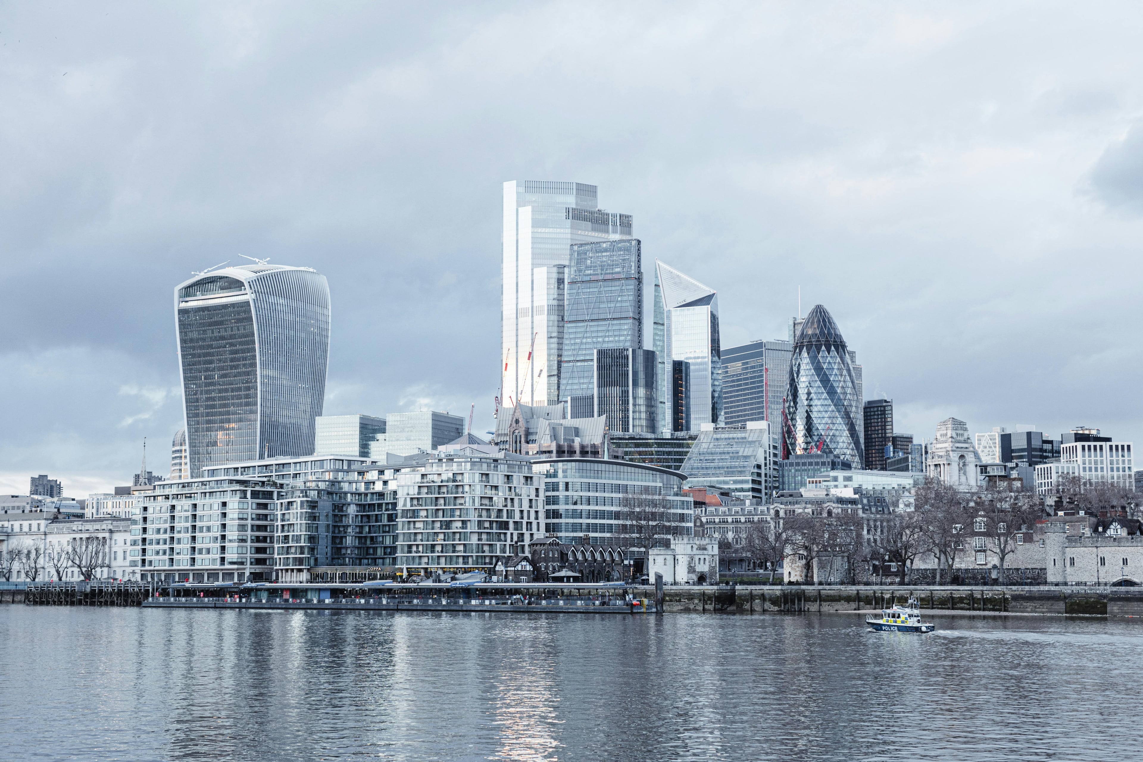 London skyline and streetscape, representing connectivity and scale.
